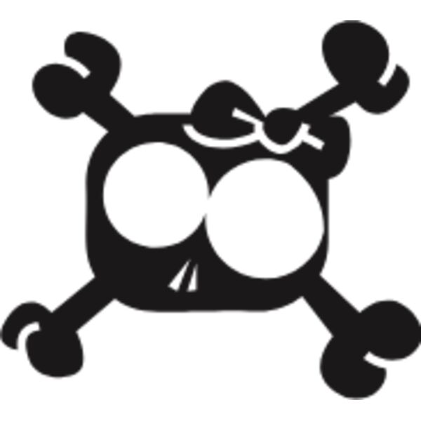 Square cute skull with a bow Thumbnail