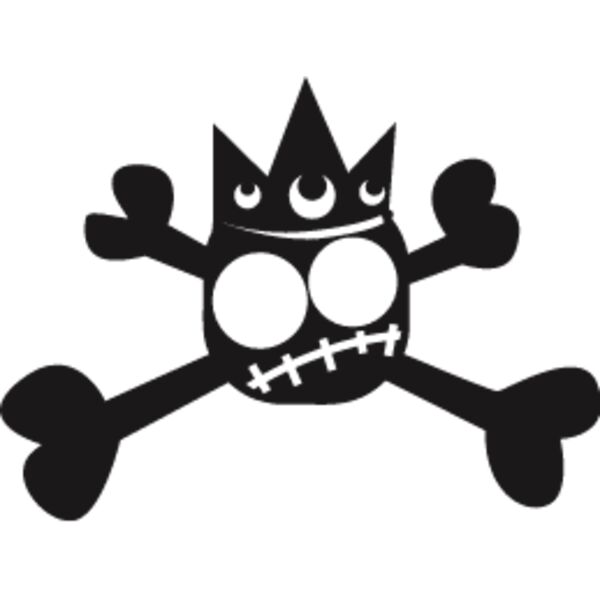 Crowned and stitched mouth cute skull Thumbnail