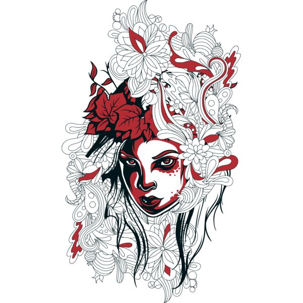 Urban graffiti floral nymph head Thumbnail