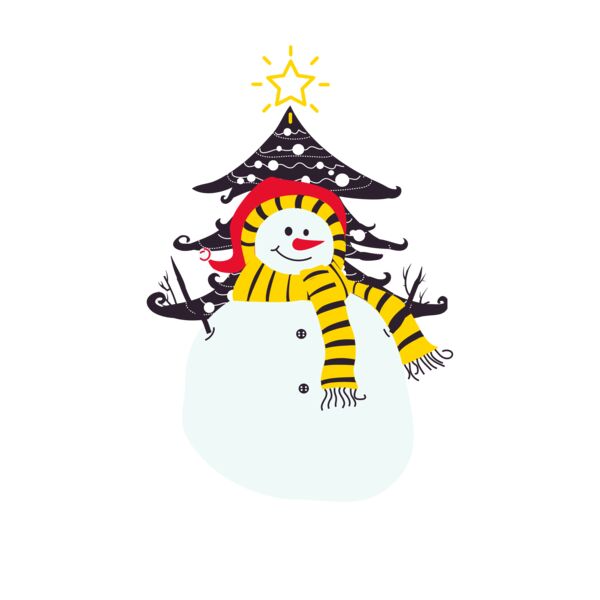 Snowman and Christmas tree Thumbnail