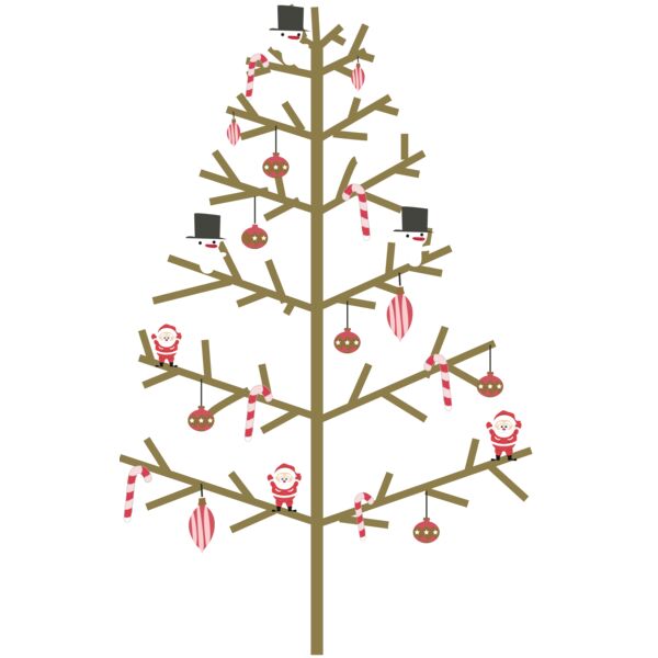 Branch Christmas tree with decorations Thumbnail