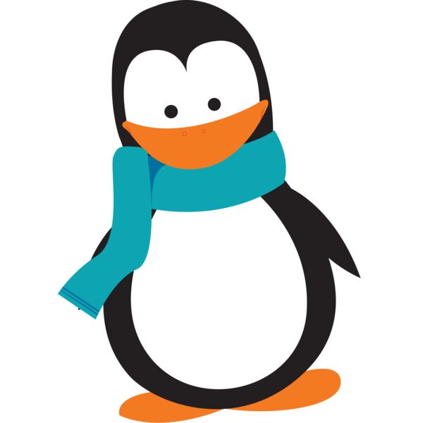 Penguin 3 blue scarf Thumbnail