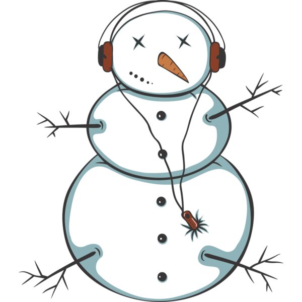 Snowman with headphones on Thumbnail