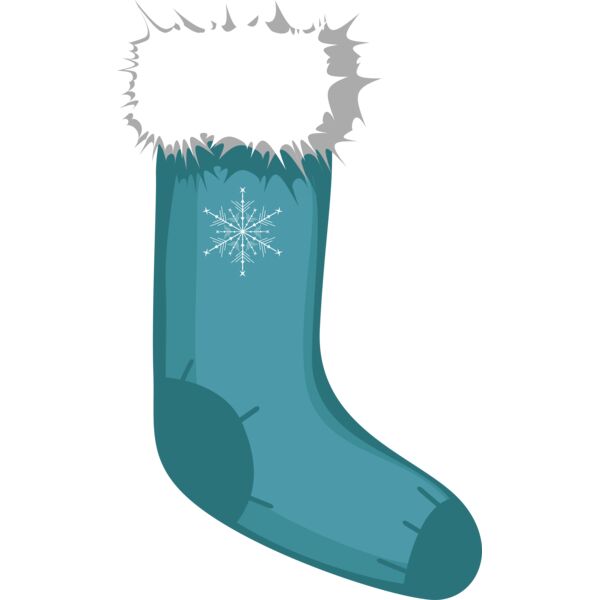 Blue Christmas stocking with snowflake Thumbnail
