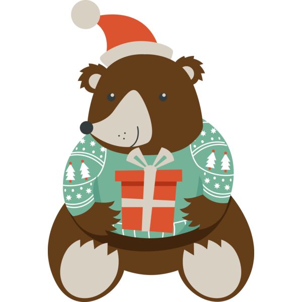 Christmas bear with gifts Thumbnail