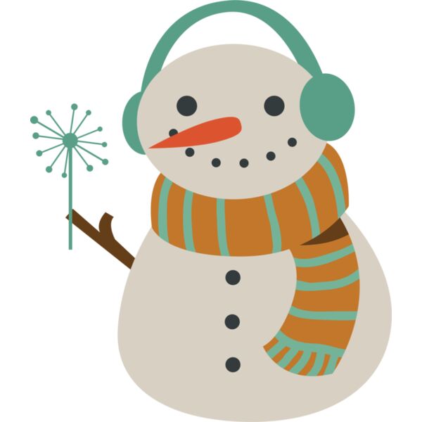 Snowman with dandelion clock Thumbnail