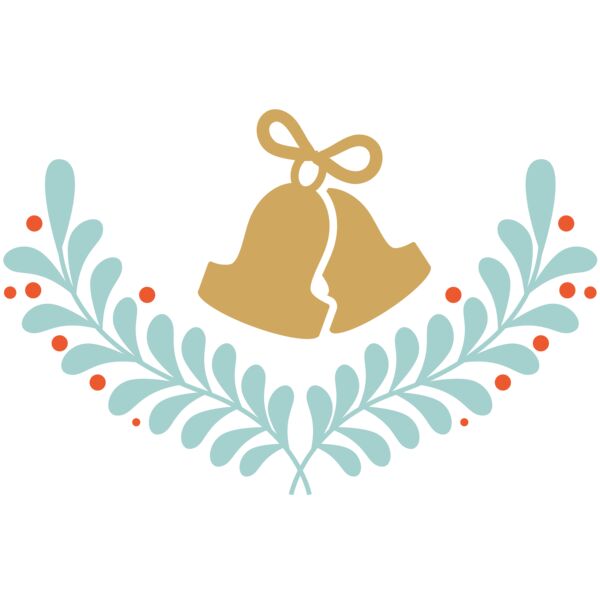 Bells and mistletoe and wreath Thumbnail
