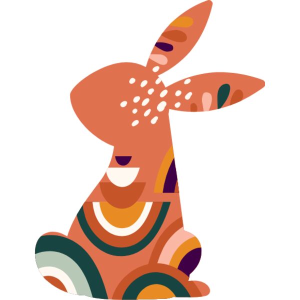 Ochre patterned bunny Thumbnail