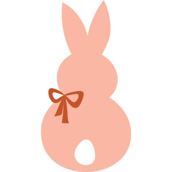 Pink rabbit silhouette from back Thumbnail
