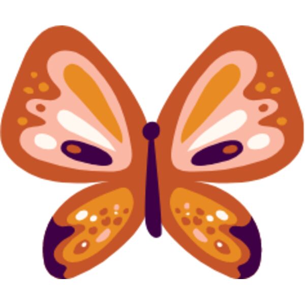 Ochre and orange patterned butterfly Thumbnail