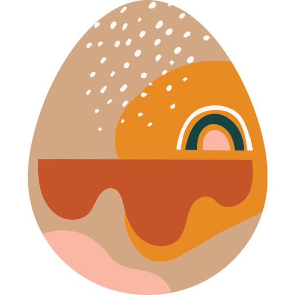 Sand and orange patterned Easter egg Thumbnail