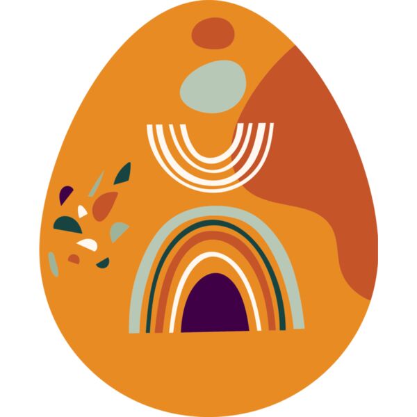 Orange and ochre patterned Easter egg Thumbnail
