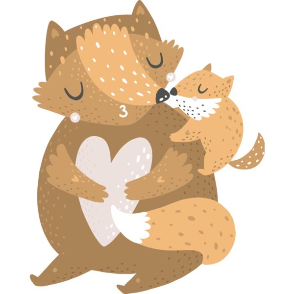Parent and child fox hug Thumbnail
