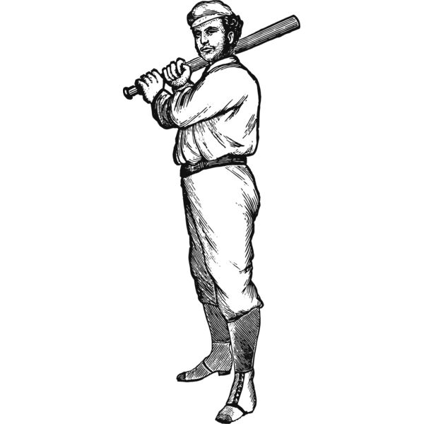Man playing baseball vintage print 2 Thumbnail