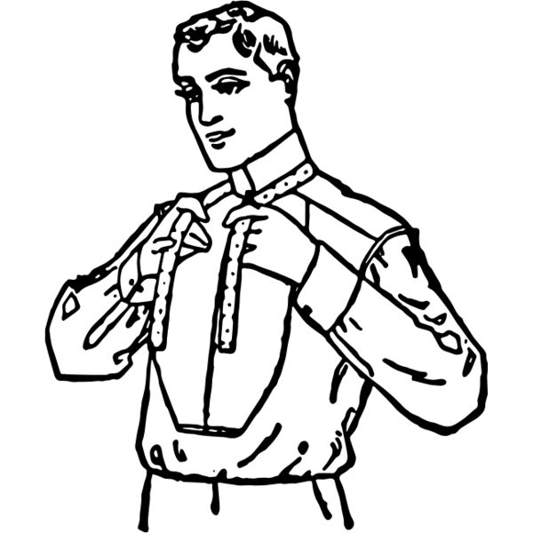 Victorian man tying a bowtie vintage print Thumbnail