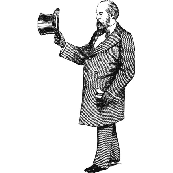 Victorian man with top hat vintage print Thumbnail