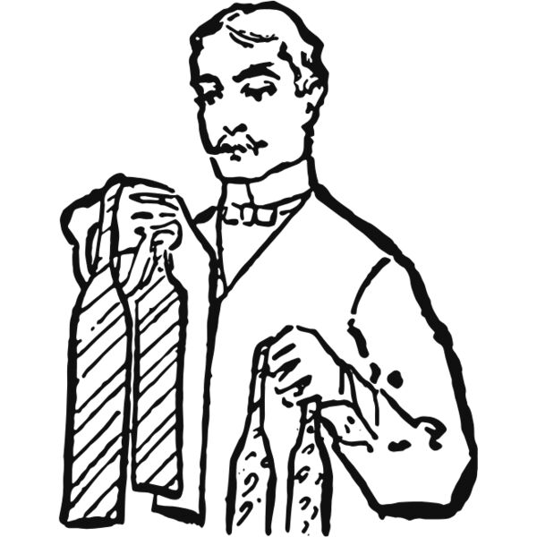 Victorian man with ties vintage print Thumbnail