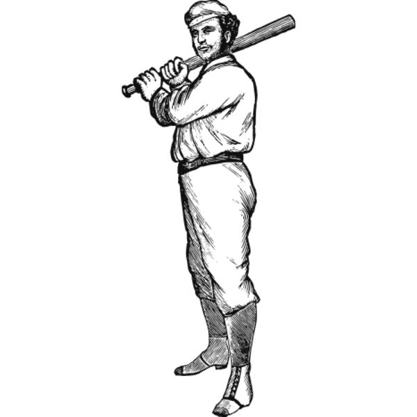 Man playing baseball vintage print 2 Thumbnail