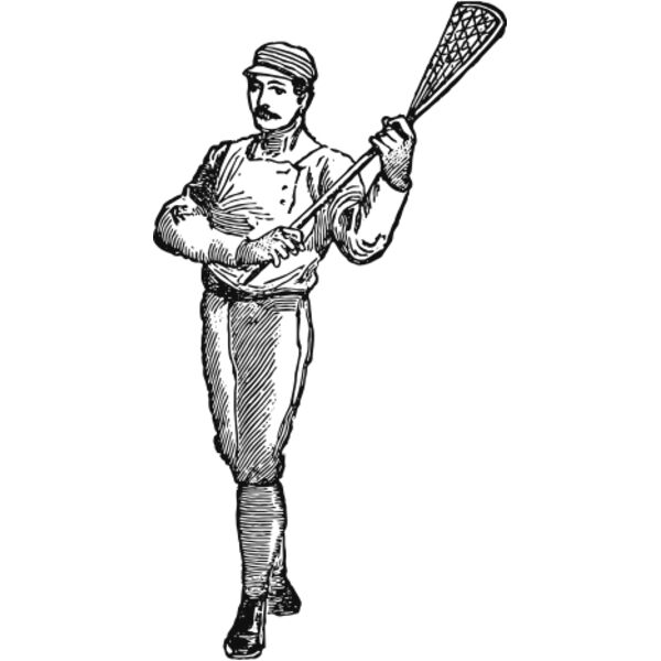 Man playing lacrosse vintage print Thumbnail