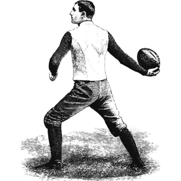 Man playing rugby vintage print Thumbnail